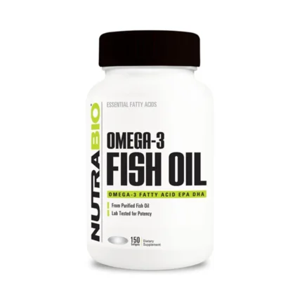 Imagen de NutraBio Omega 3 Fish Oil 150 Cápsulas – Suplemento en Cápsulas de Aceite de Pescado