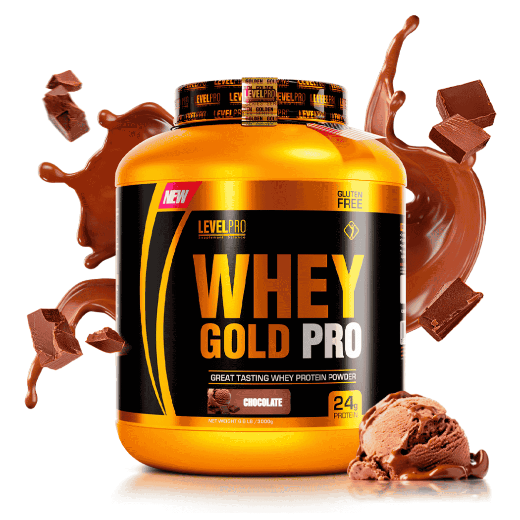 proteina whey Gold pro 3000g - Gold level pro (1) Proteina Whey Gold Pro 3000g - Chocolate | Level Pro