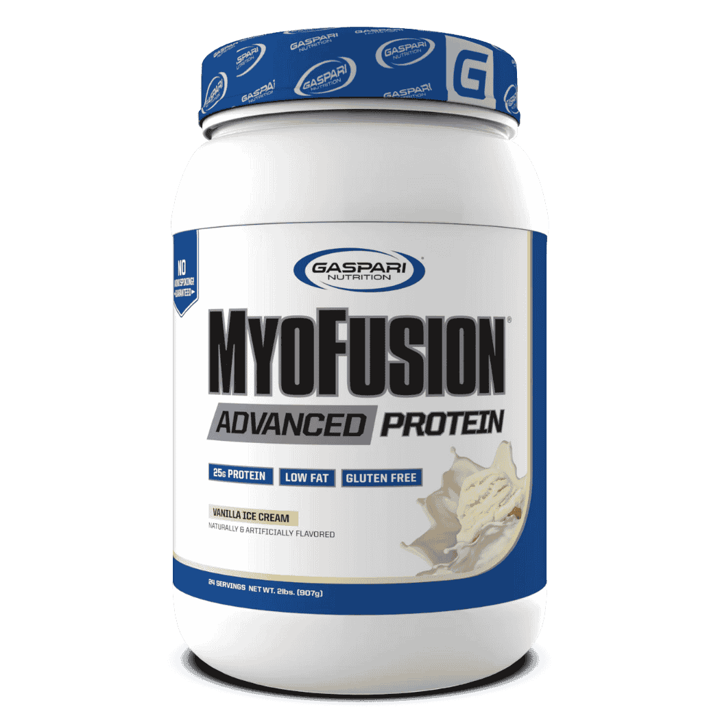 Envase de MyoFusion Mezcla avanzada de proteínas de Gaspari Nutrition – soporte para entrenamiento y recuperación muscular
