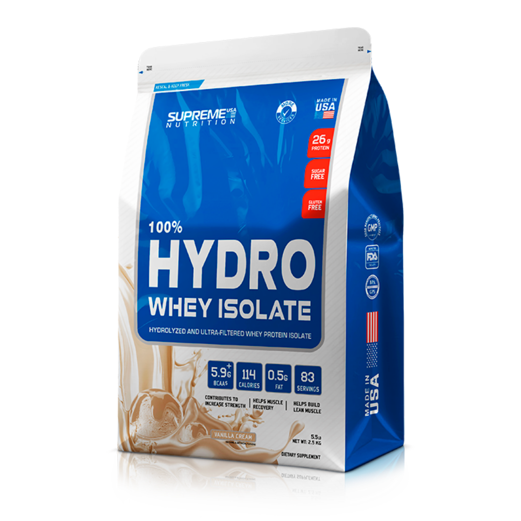 Proteína 100% Hydro Whey Isolate 5.5 lb Supreme Nutrition envase original